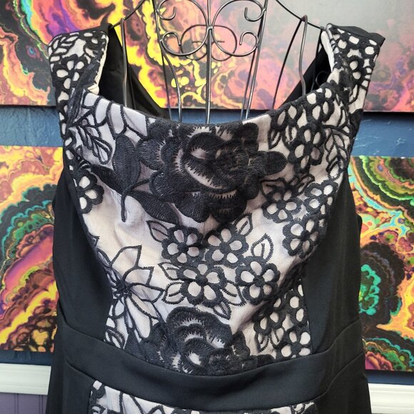 Torrid ~ Sz 14 ~ Black Dress with Front Lace Accent ~ Excellent Condition - Picture 3 of 10